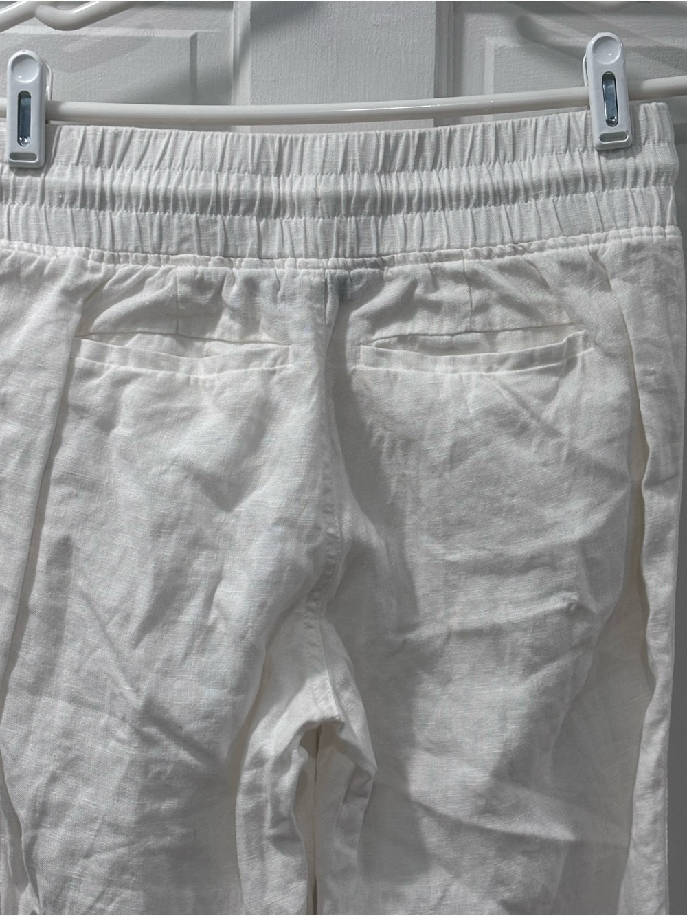 Athleta Women’s Cabo 100% Linen Joggers Size 0 White Lightweight Athleisure - Picture 7 of 9